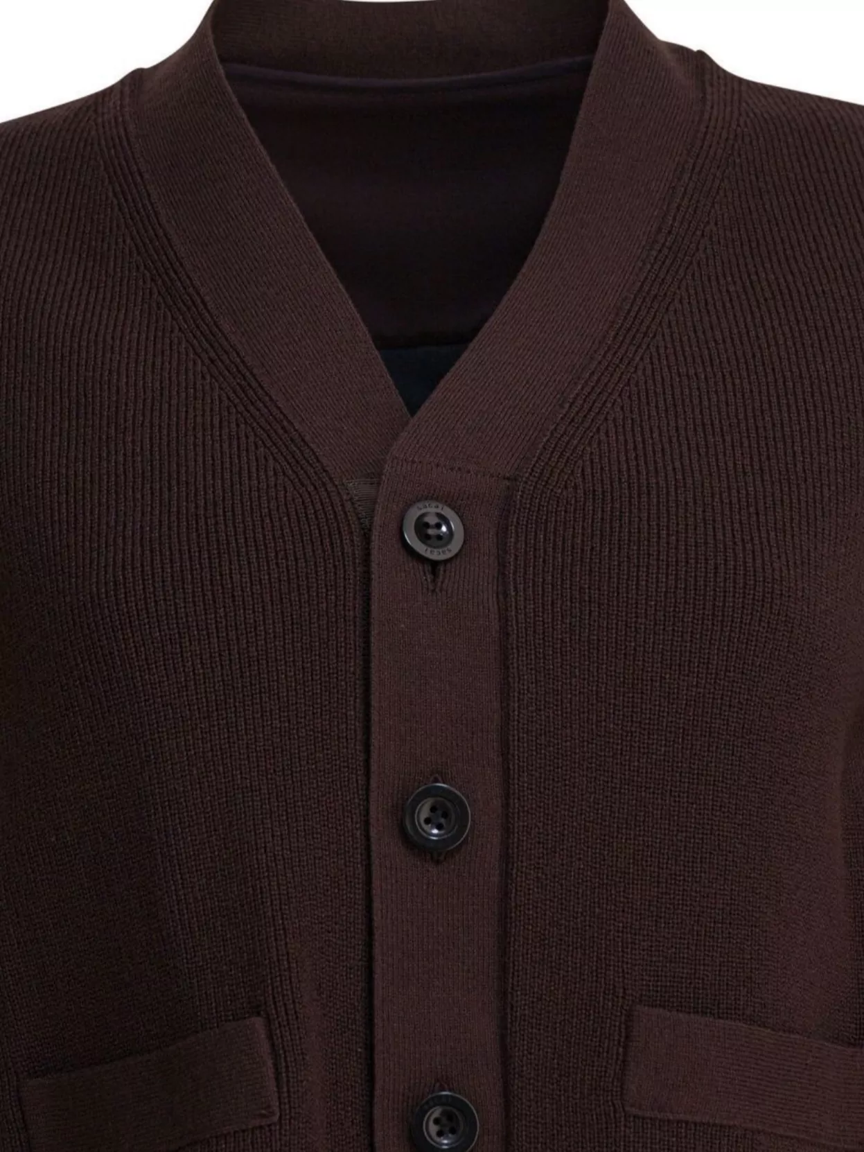 Sacai Knitwear Sweater With V-Neck And Pockets