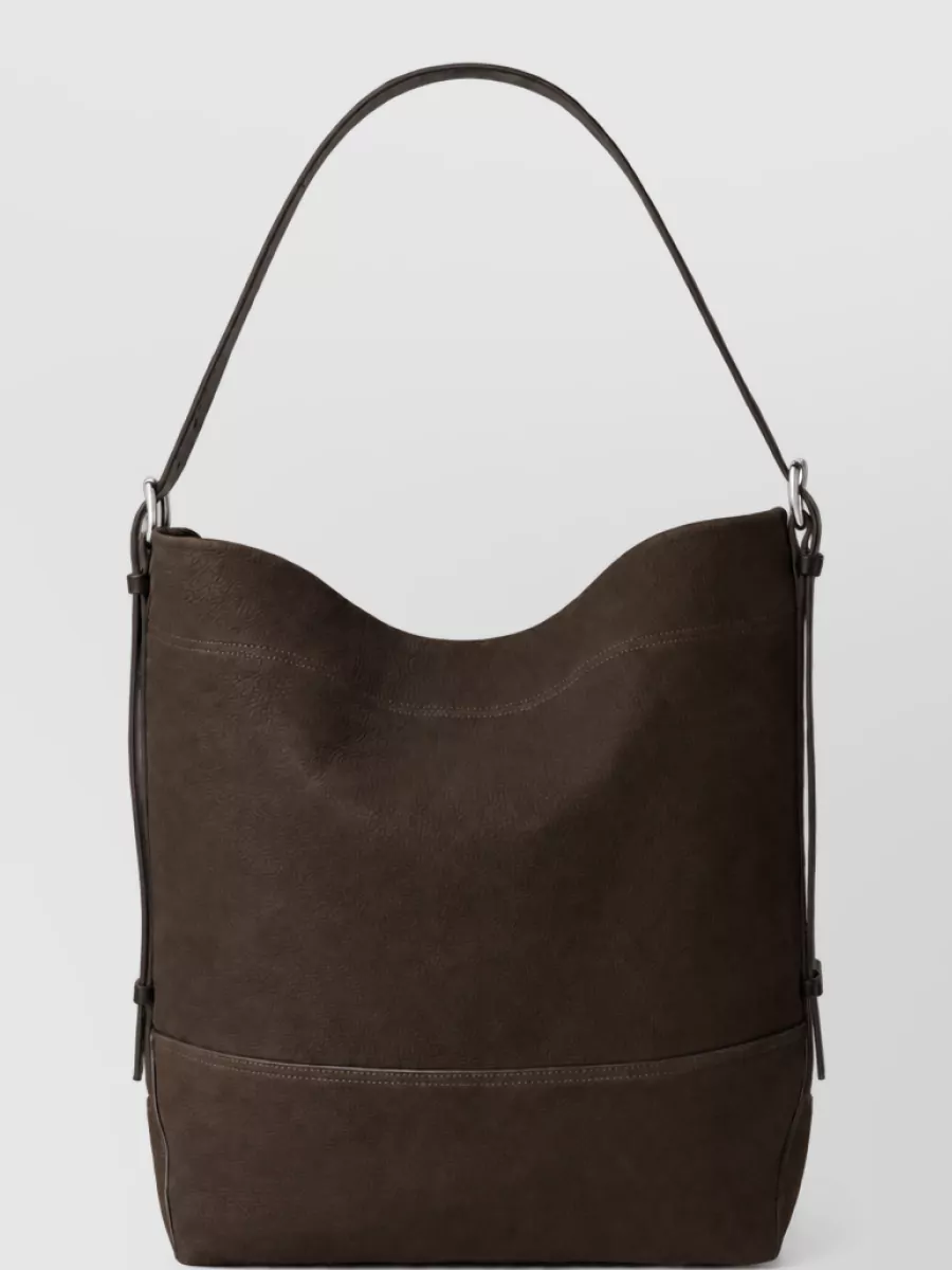 Lemaire leather belted tote bag