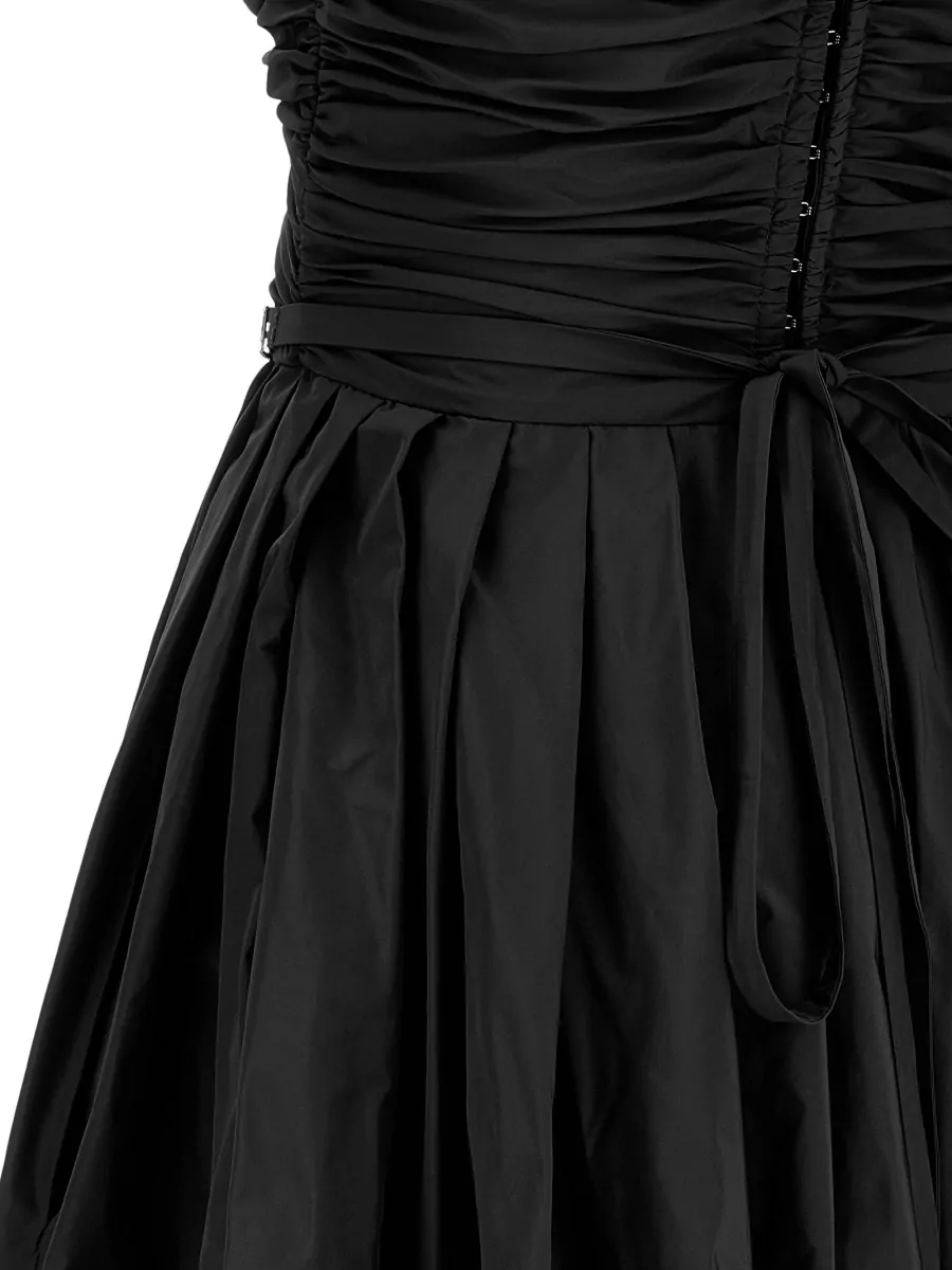Pinko Taffeta Draped Off Shoulder Sleeveless Gown