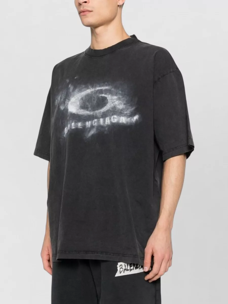 Balenciaga Crew Neck Oversized T Shirt Graphic Print