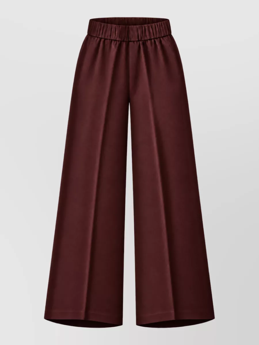 Peserico cropped wide-leg satin trousers