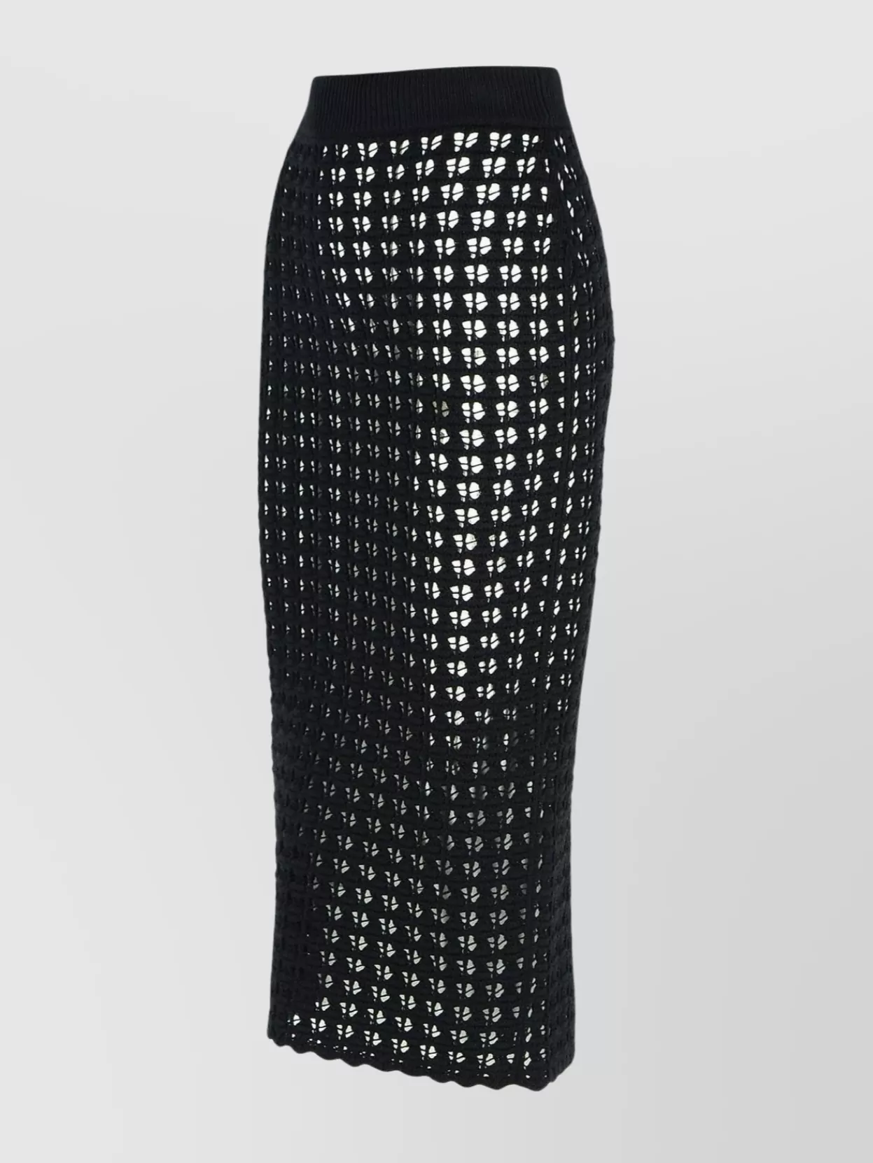Dolce&Gabbana Wool Skirt With Crochet Design And Back Slit