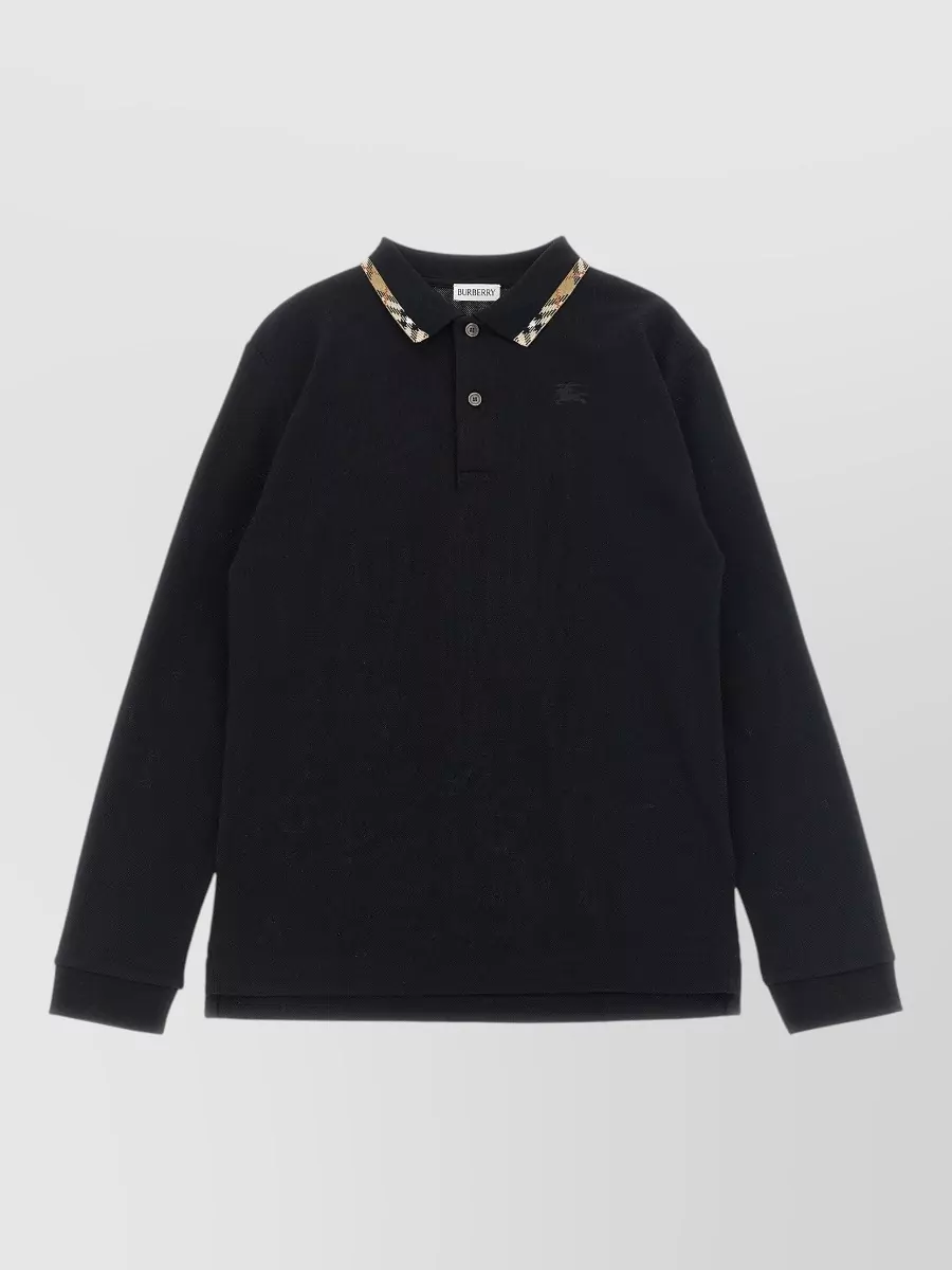 Burberry Cotton piqué long-sleeve polo shirt
