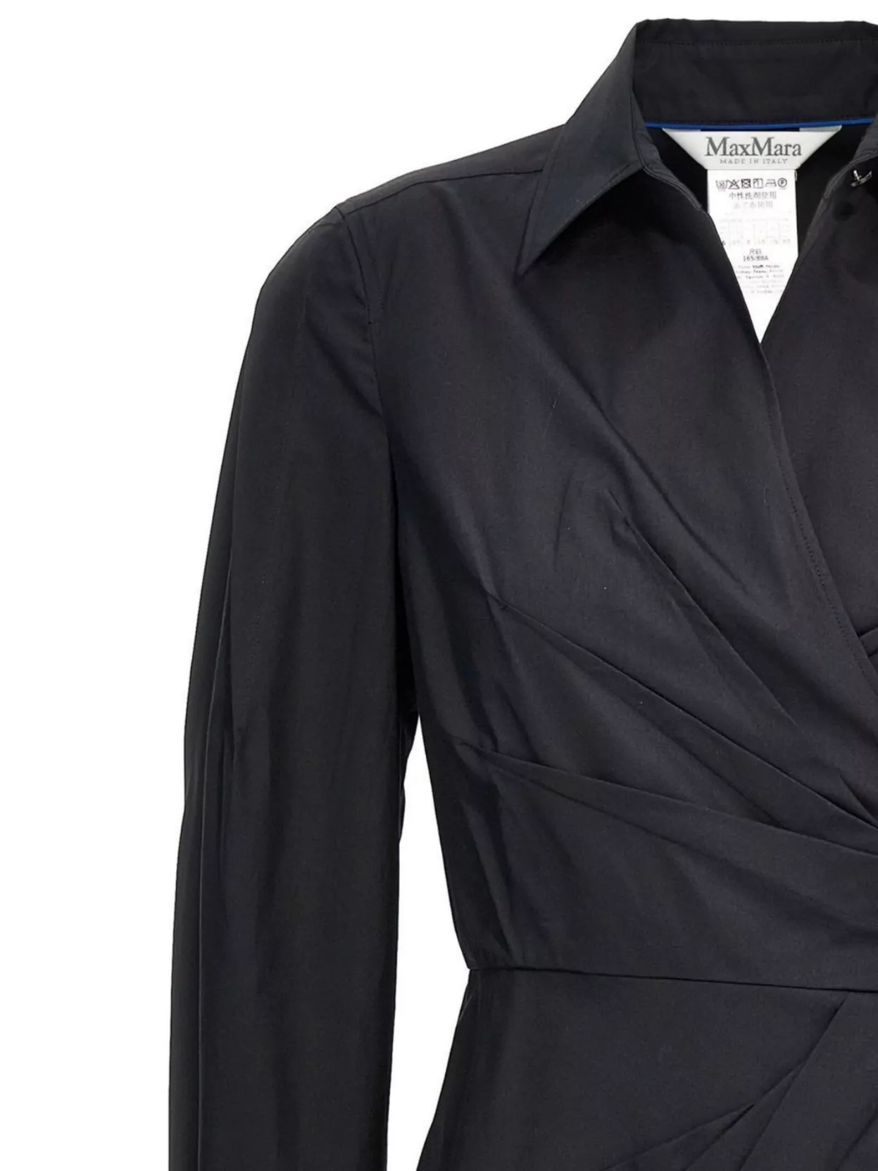 Max Mara Wrap Dress With Waist Tie And Long Sleeves