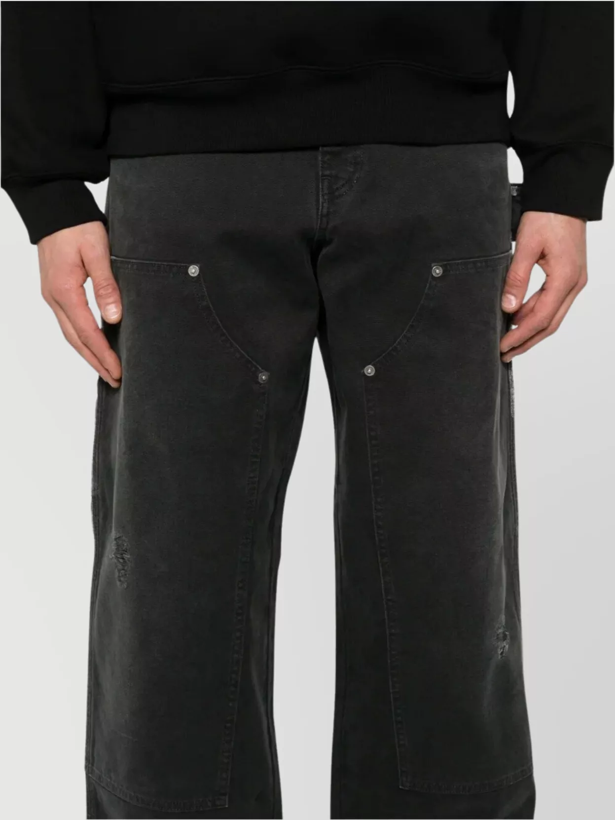 Golden Goose Marley Cotton Destroyed Garment Dyed Pants