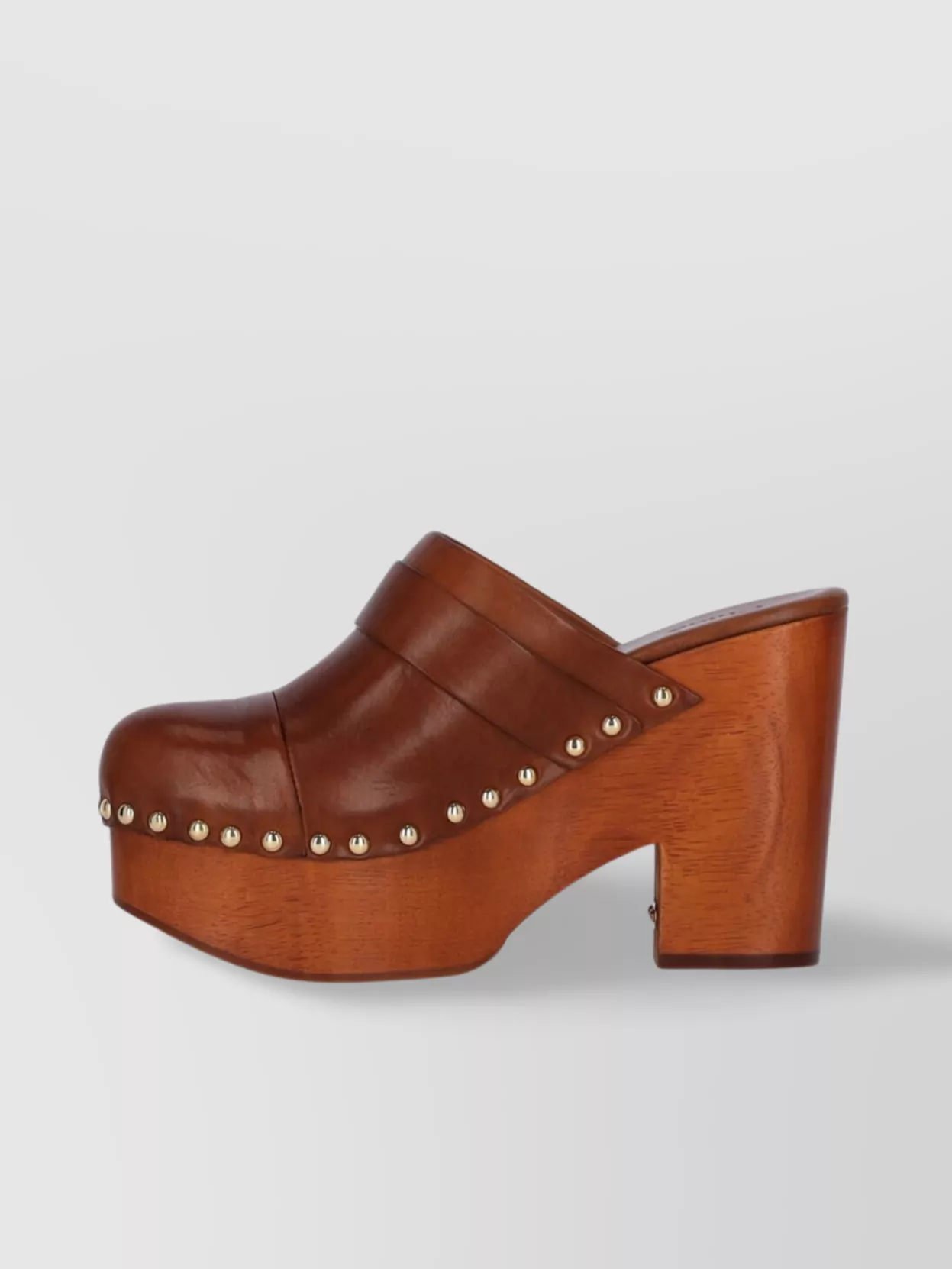 Chloé Buckle Platform Stud Mules