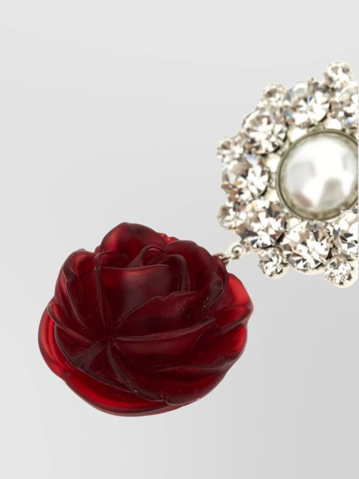 Magda Butrym Crystal Drop Floral Pearl Stud Earrings In Metallic