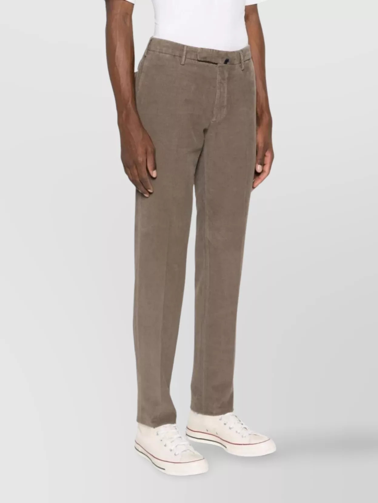 Incotex Corduroy Straight Leg Trousers In Brown