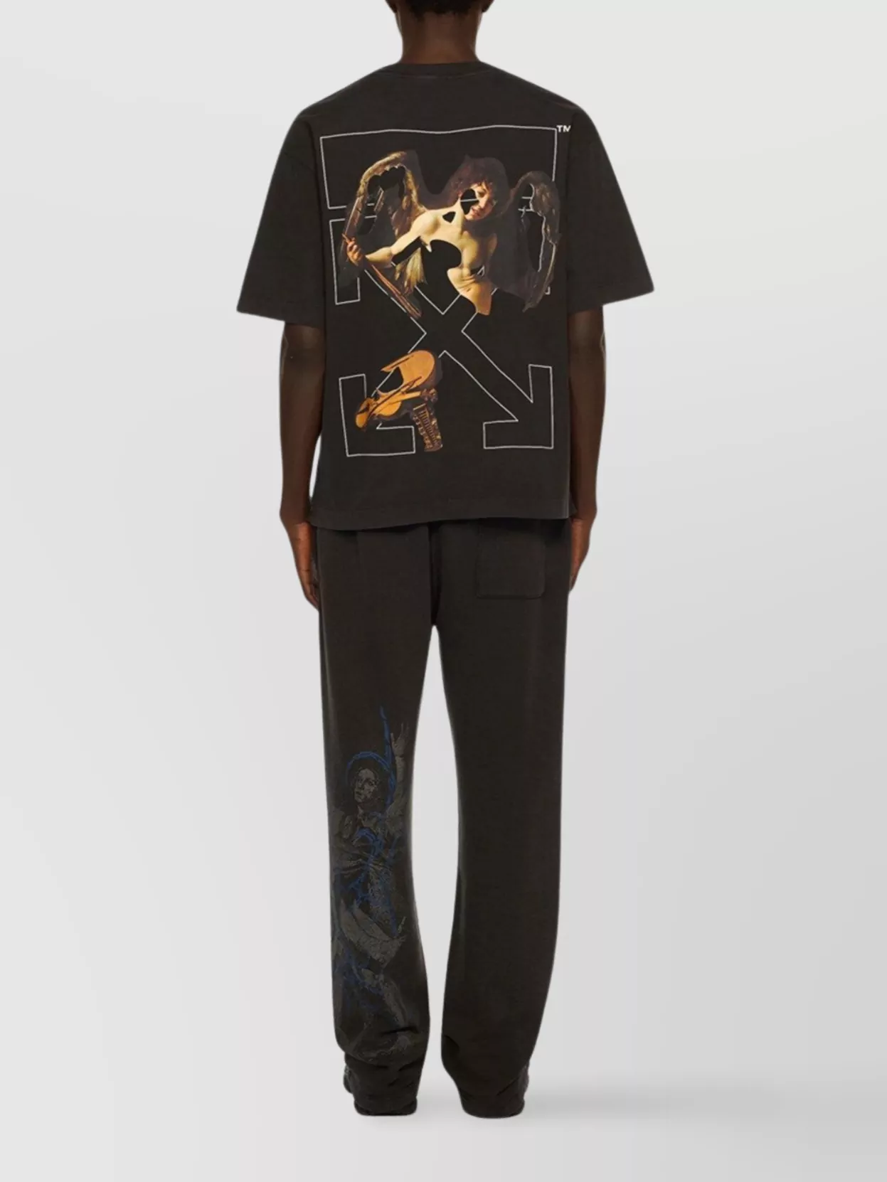 Off-white Cupid Arrow Graphic Short Sleeve T-shirt In Black