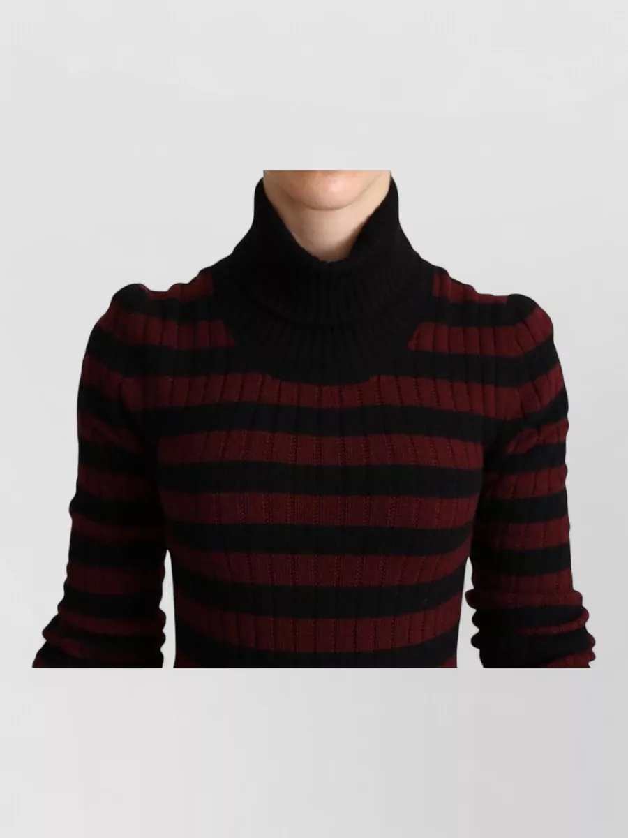 Dolce&Gabbana Cashmere Ribbed Striped Turtleneck Sweater