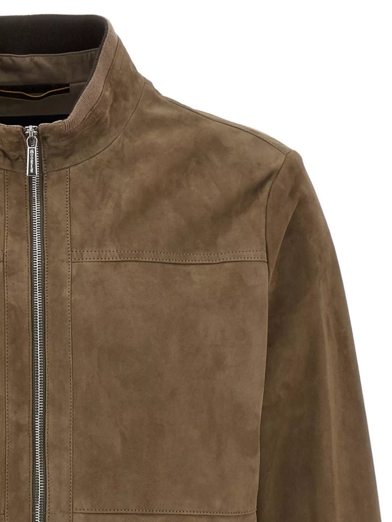 Moorer Ribbed Cuffs Stand Collar Side Pockets Jacket