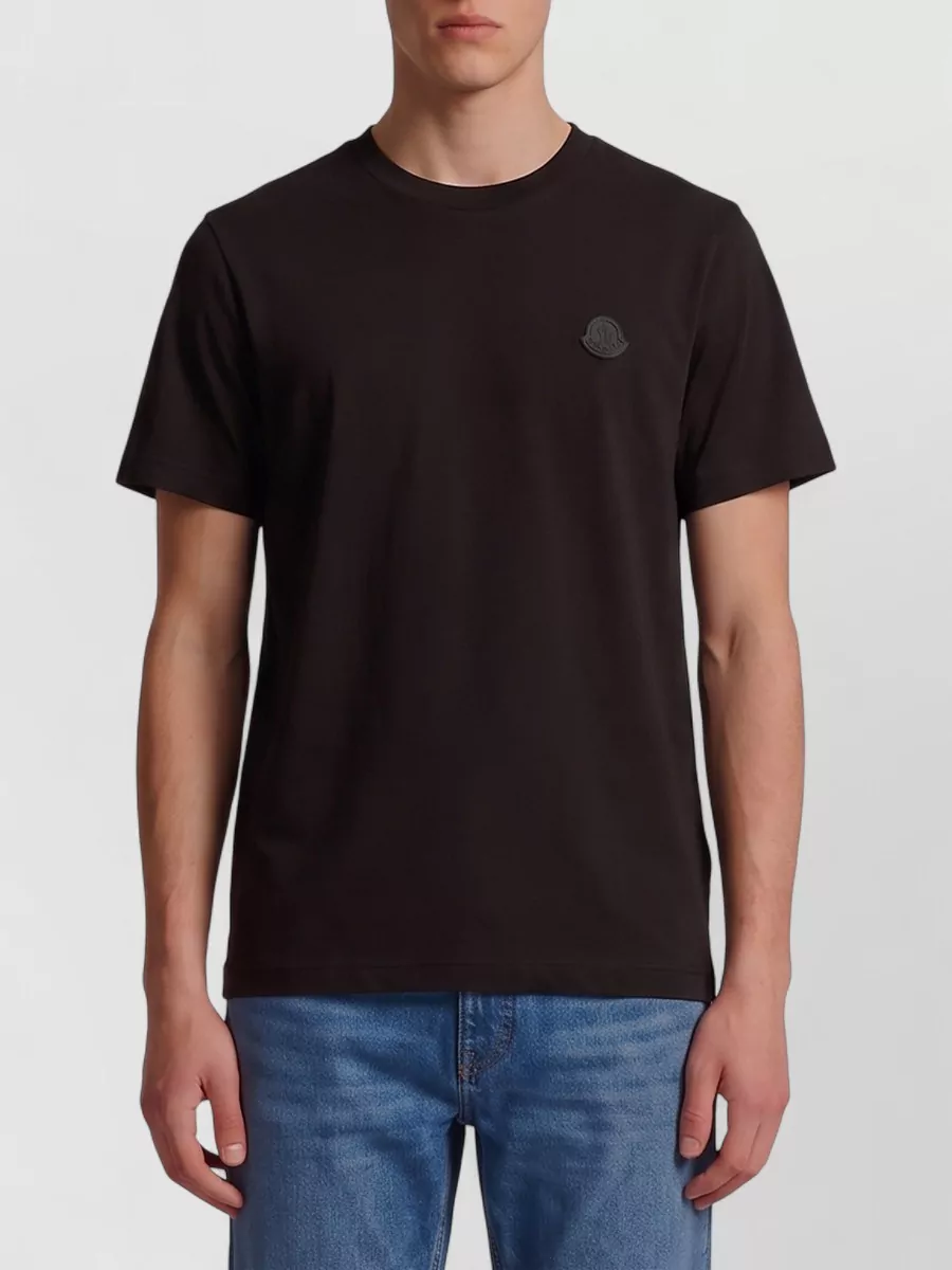 Moncler cotton ribbed crew neck short sleeve t-shirt