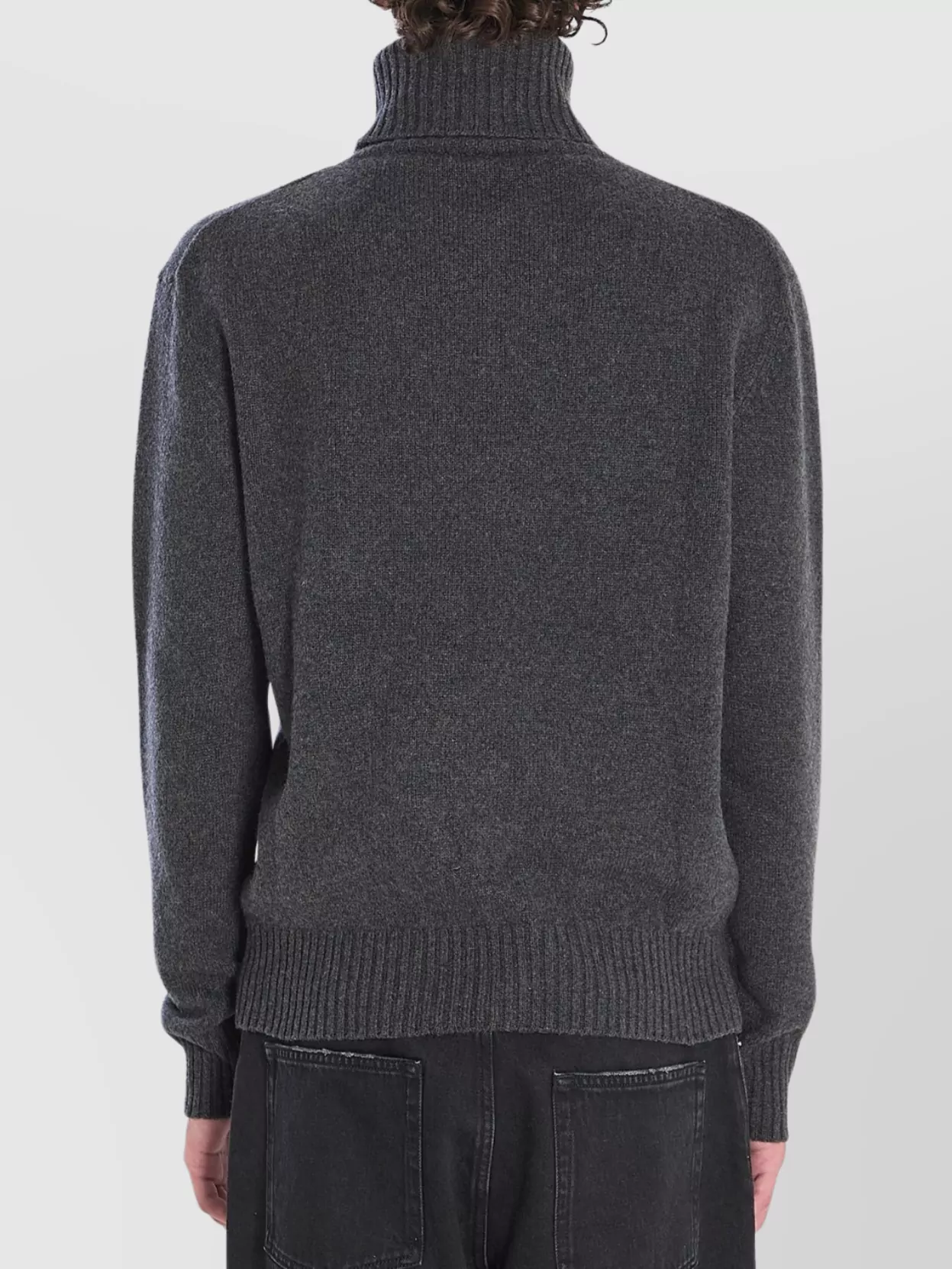 Ami Alexandre Mattiussi Ami Paris Charcoal Cashmere Blend Sweater In Gray
