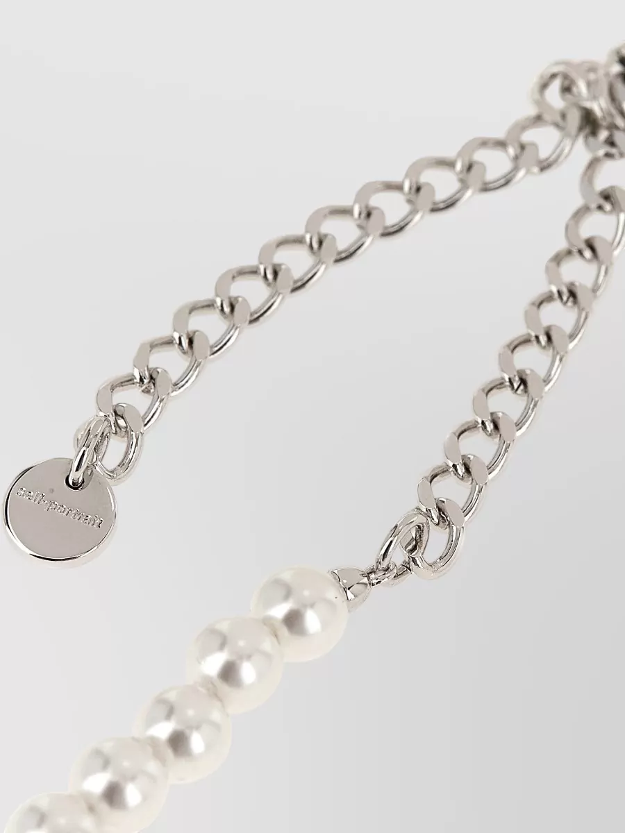 Self-Portrait Pearl Bow Necklace