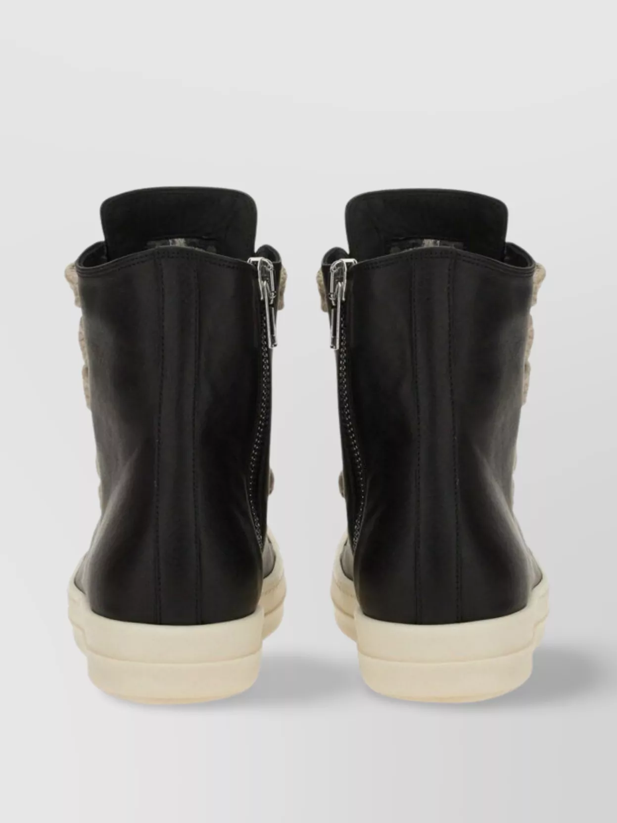 Rick Owens Lace-Up High-Top Rubber Sole Sneaker