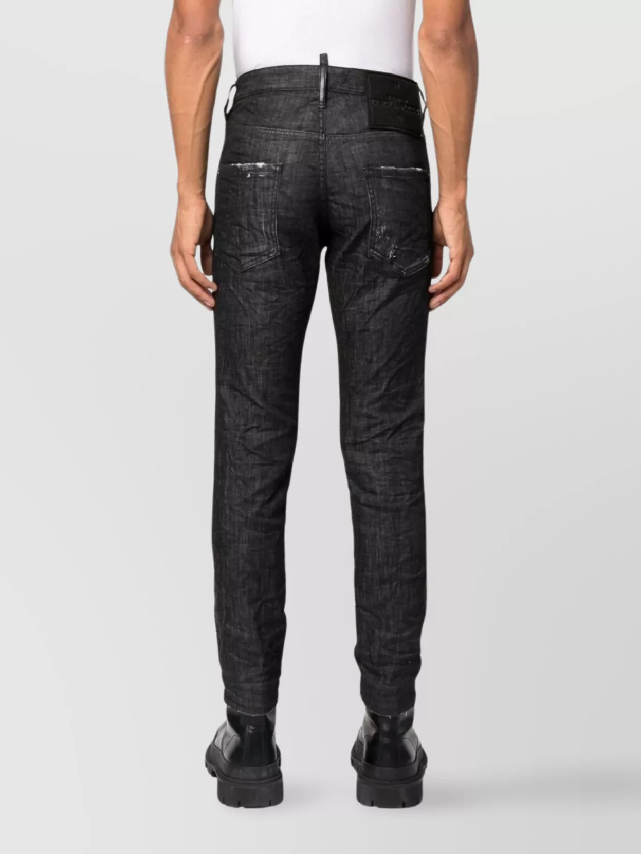 Dsquared2 Skater Jean Distressed Faded Effect In Black