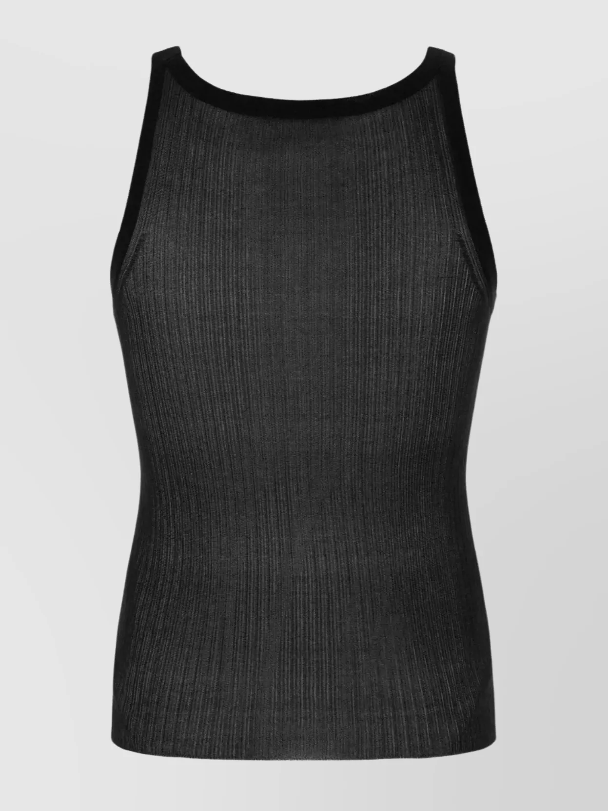 Max Mara Sleeveless Ribbed Scoop Neck Stretch Top