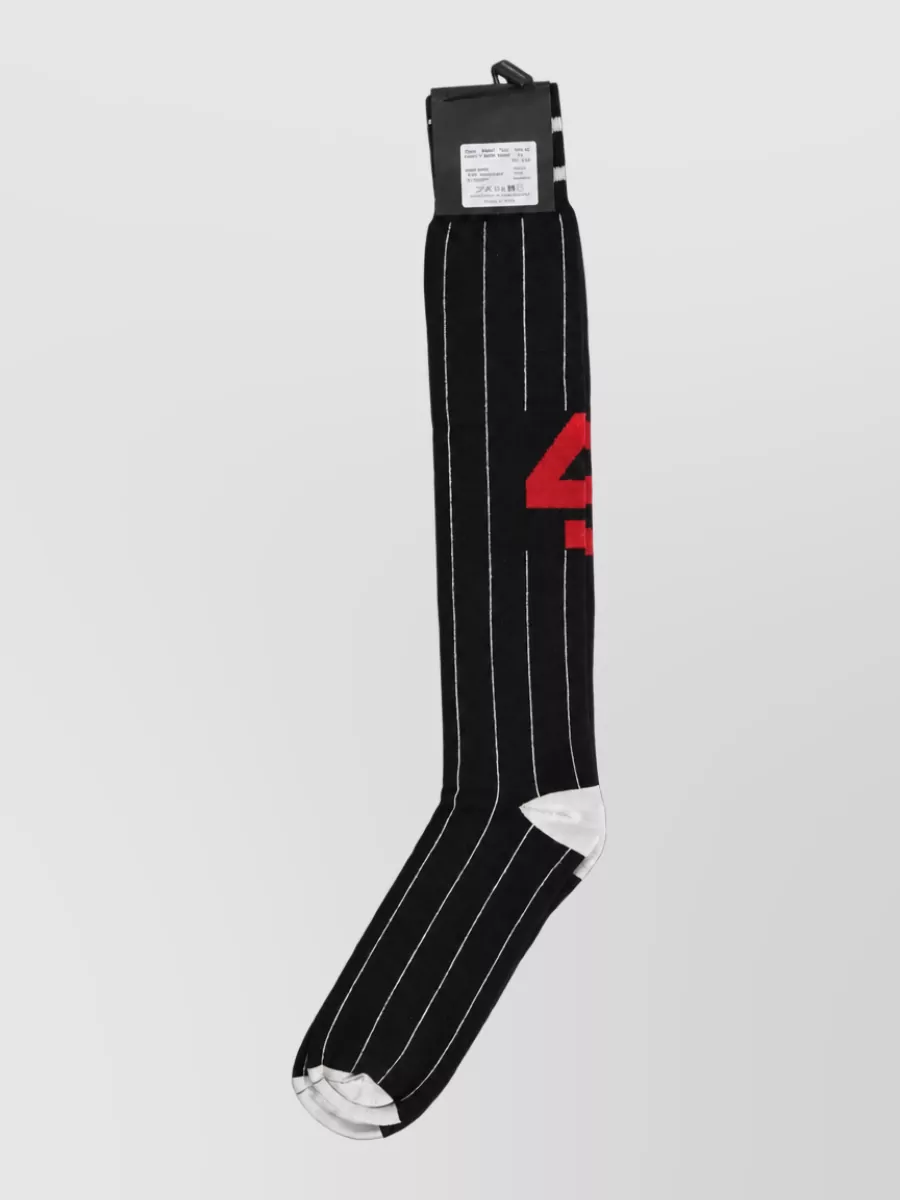Dolce&Gabbana Pinstripe Logo Knee-High Socks