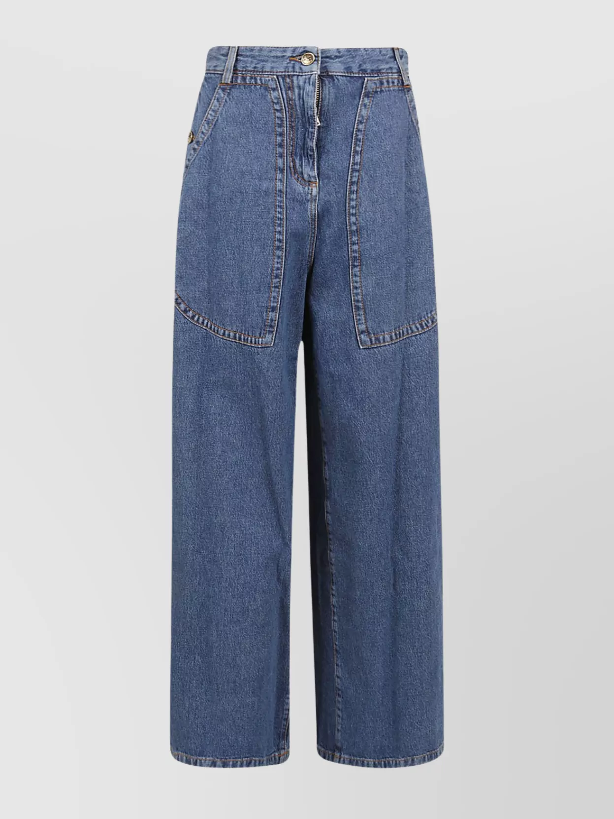 Shop Etro Woman's High-waisted Wide Leg Denim Jeans