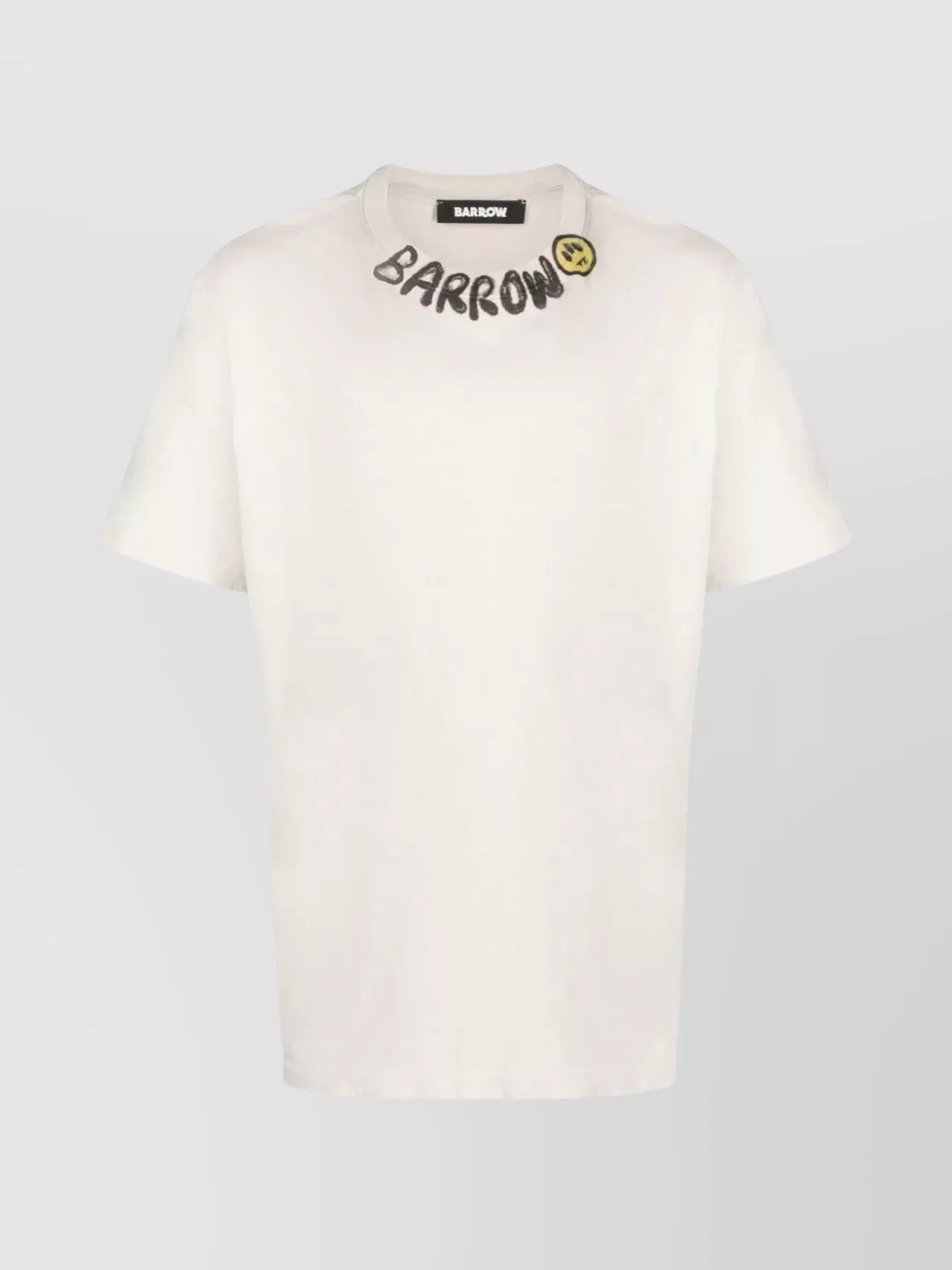 Shop Barrow Circular Collar Short Sleeve T-shirt With Embroidered Patch In White