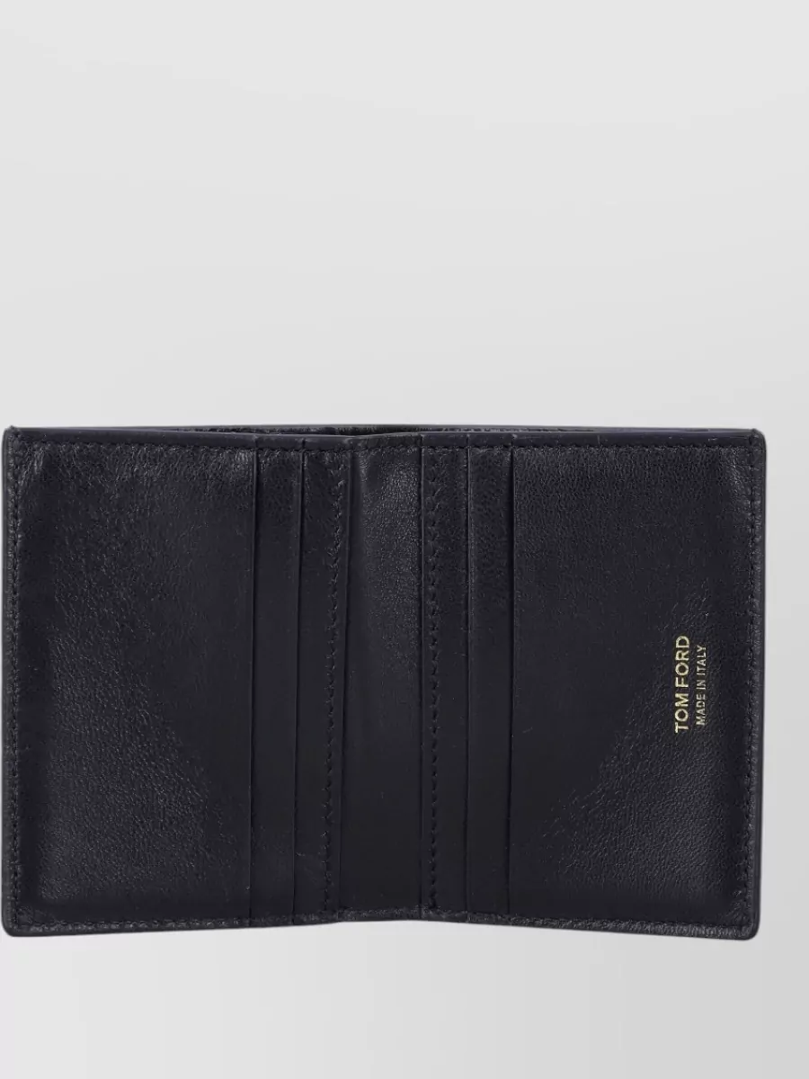 Tom Ford Folding Card Holder Crocco Print Leather