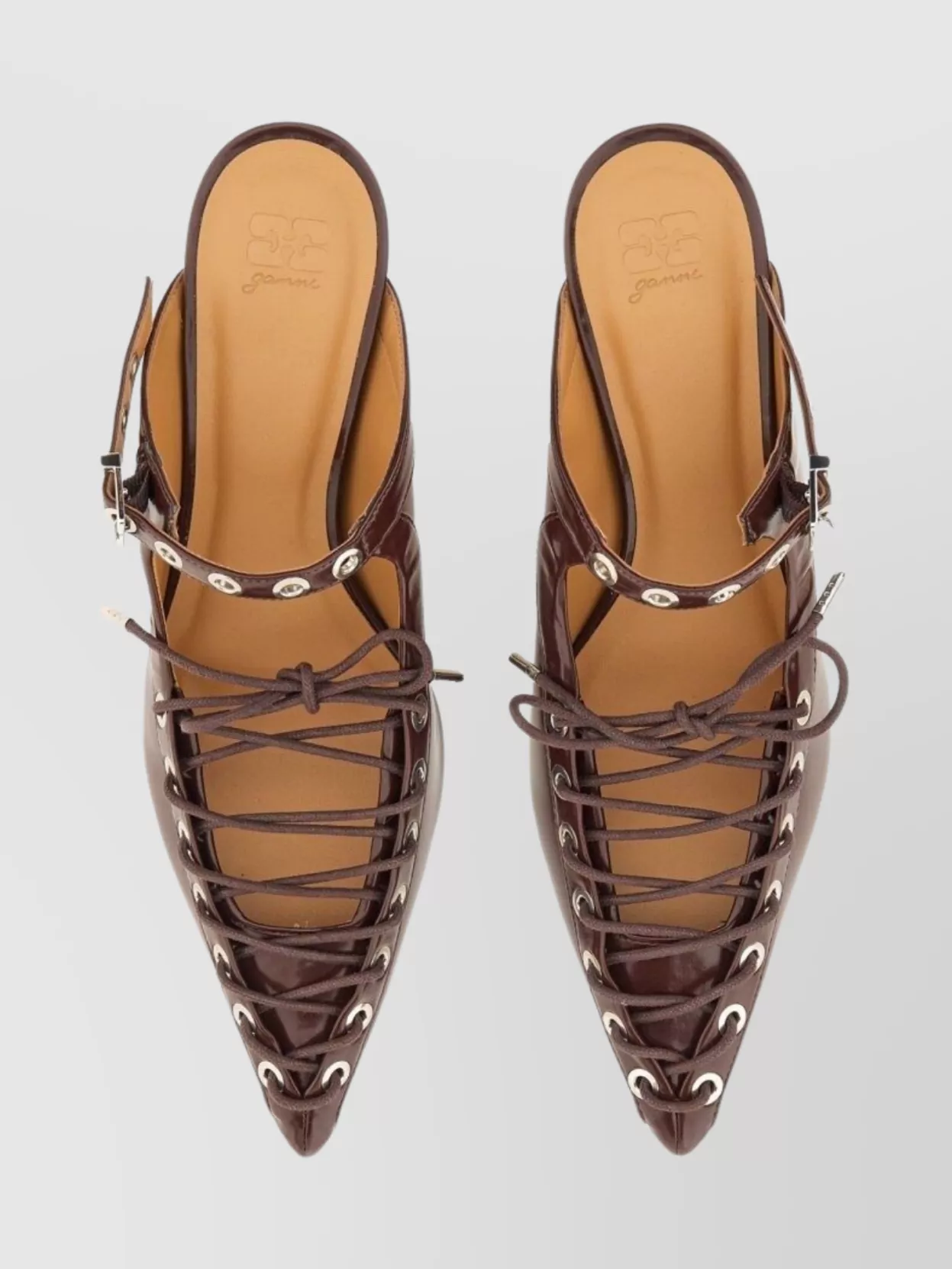 Ganni Pointed Toe Sling Back Block Heel