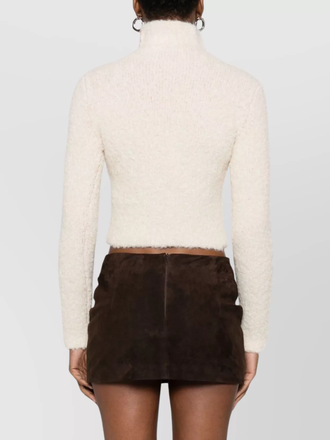 Diesel Cropped Blazer With Contrast Collar And Long Sleeves