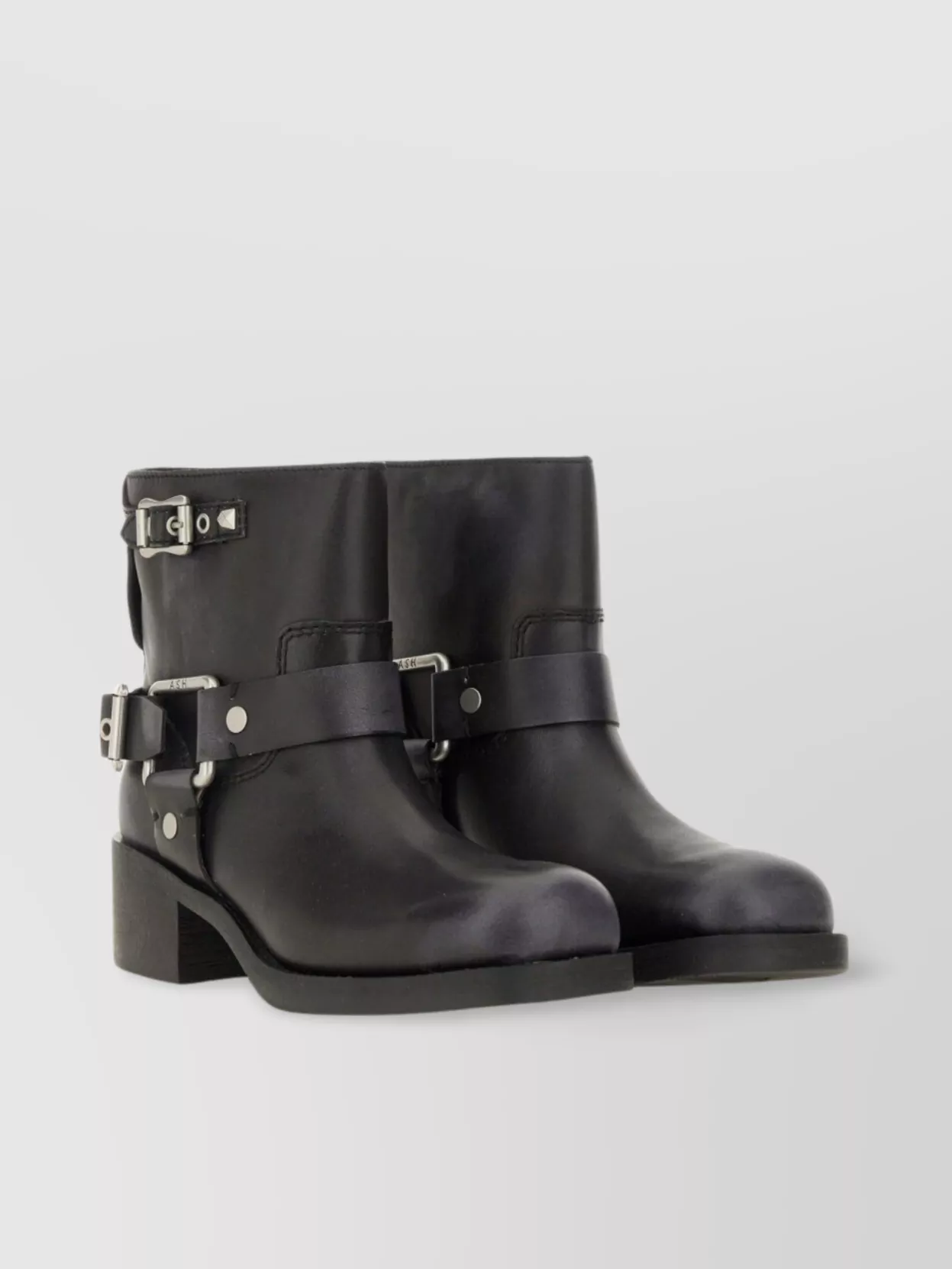 Ash Western Style Ankle Boot With Block Heel