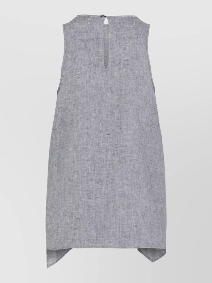 Peserico Linen Sleeveless Asymmetric Blouse