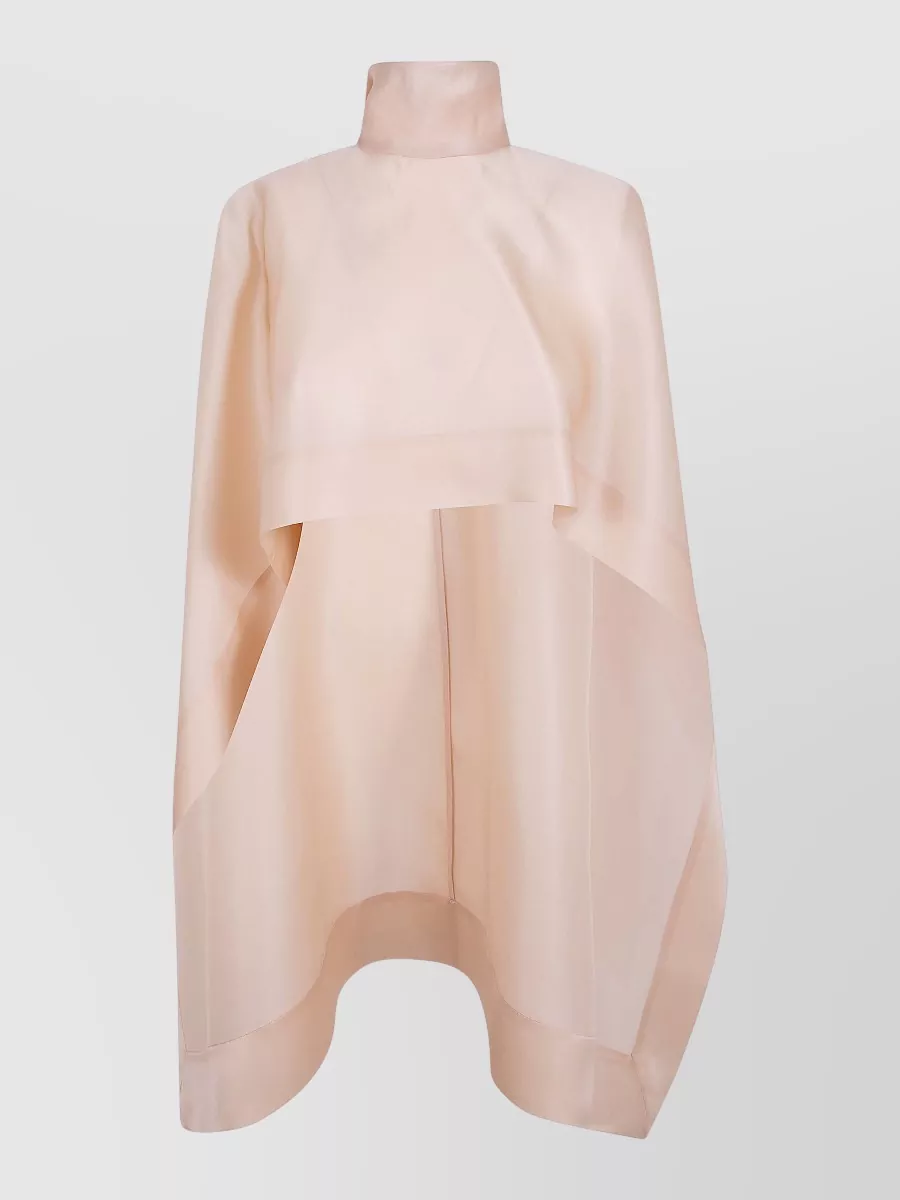 Alberta Ferretti Silk Mini Cape Dress