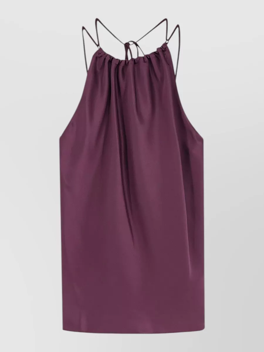 Pinko Satin Halterneck Top Deep Back Neckline