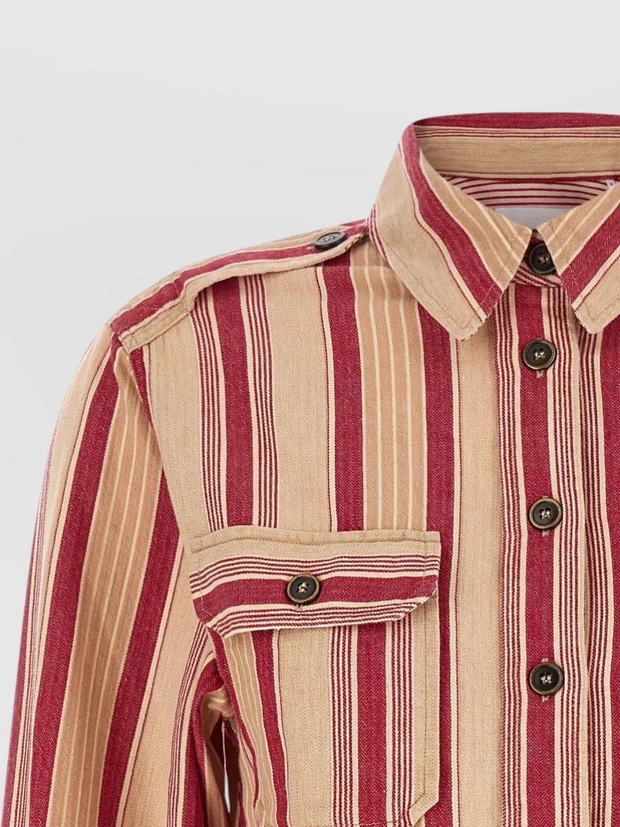 Isabel Marant Etoile Striped Cotton Shirt Jacket