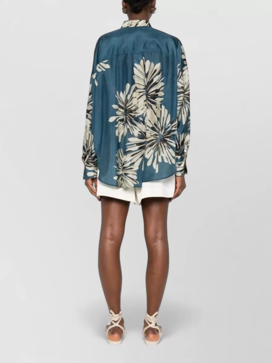 Brunello Cucinelli Floral-Print Silk Shirt