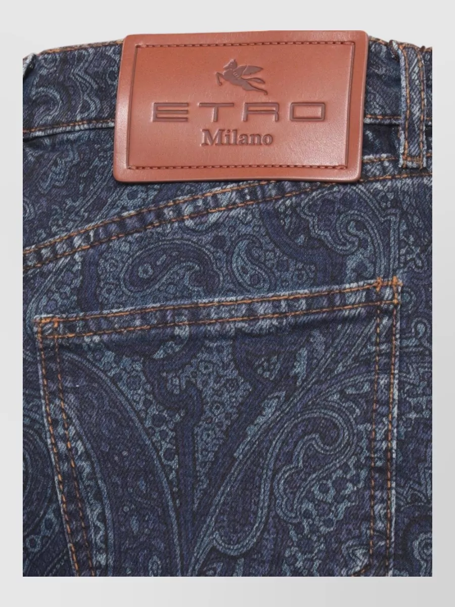 Etro Printed Straight-Leg Denim Jeans