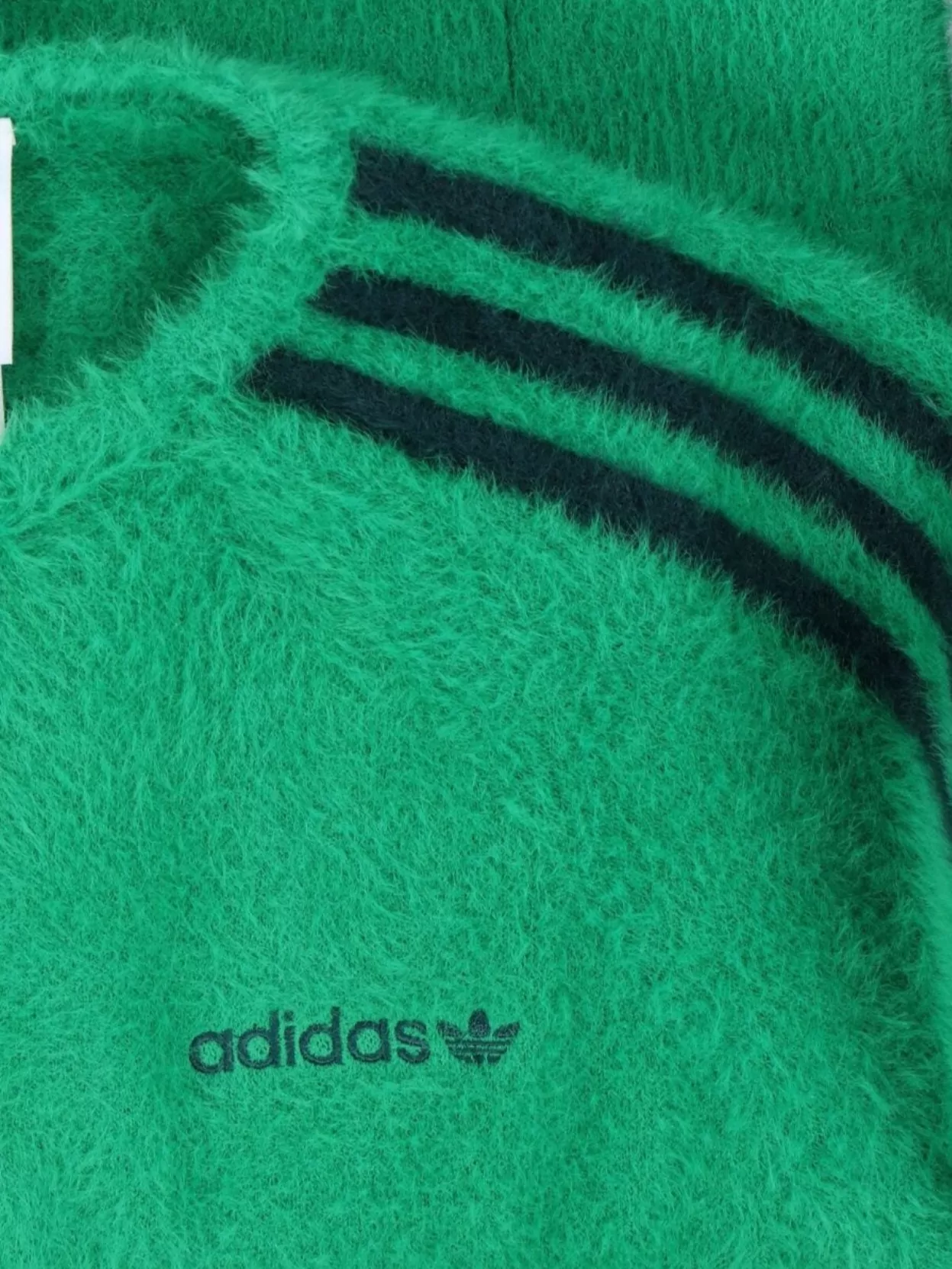 Adidas Ribbed Striped Cropped Crewneck