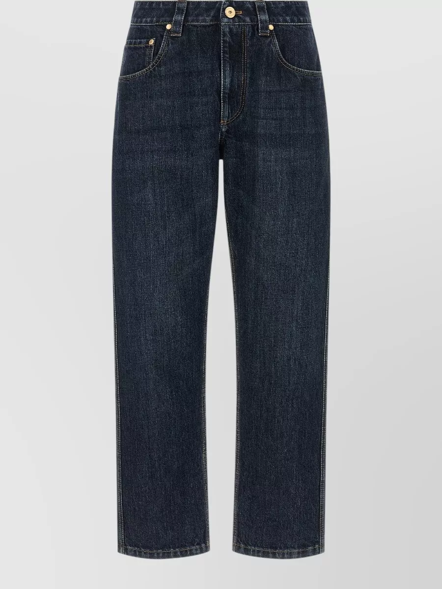 Brunello Cucinelli Mid-Rise Straight-Leg Denim Jeans