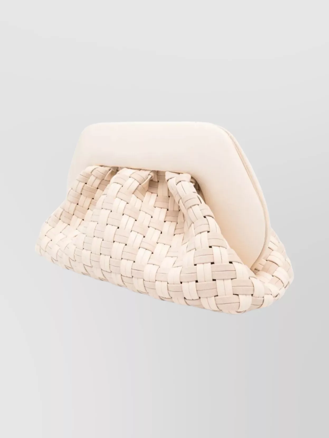 Themoirè Rectangular Suede Clutch Braided Strap
