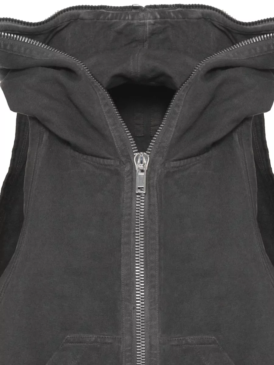 Rick Owens Drkshdw Sleeveless Cotton Hooded Jacket