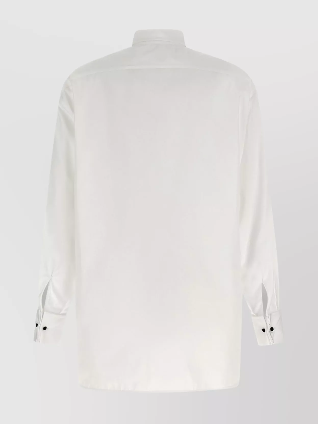 Ermanno Scervino Contrast Plastron White Tuxedo Shirt With Covered Button Closure In White