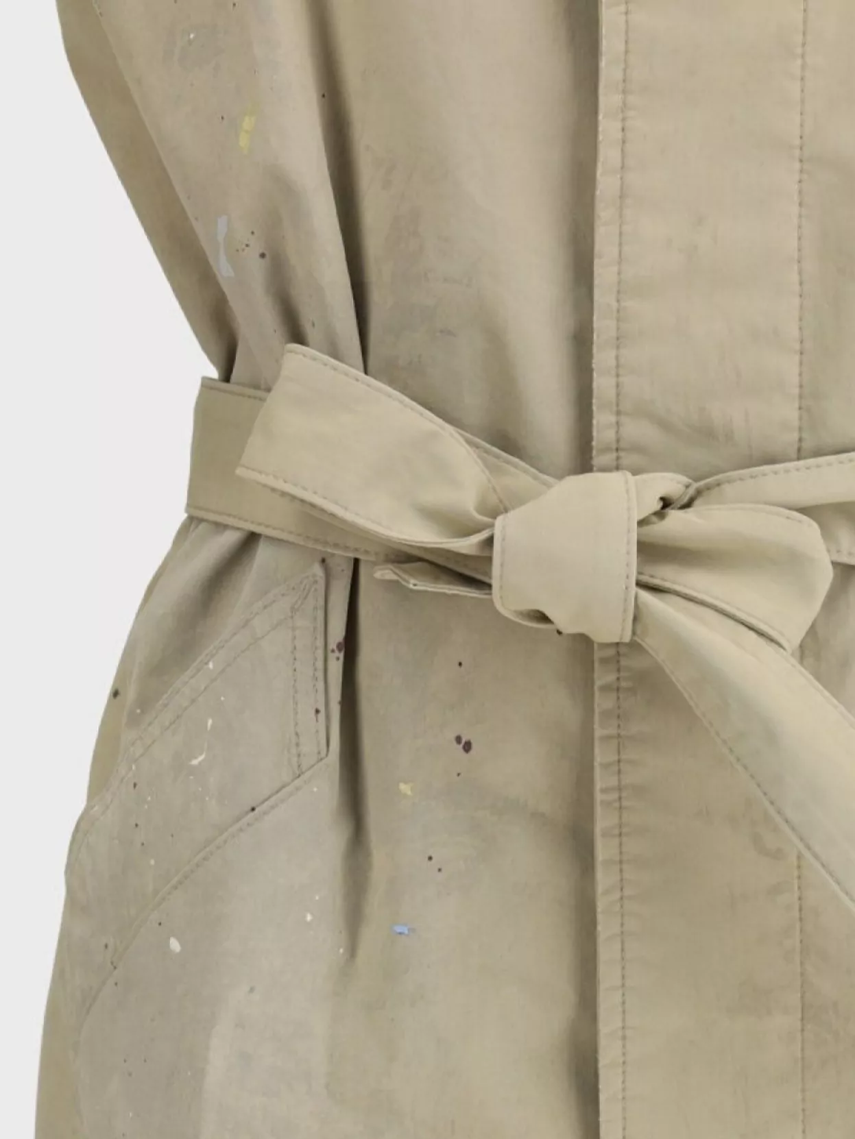 Mm6 Maison Margiela Long Vest With Belted Waist And Silhouette-enhancing Design