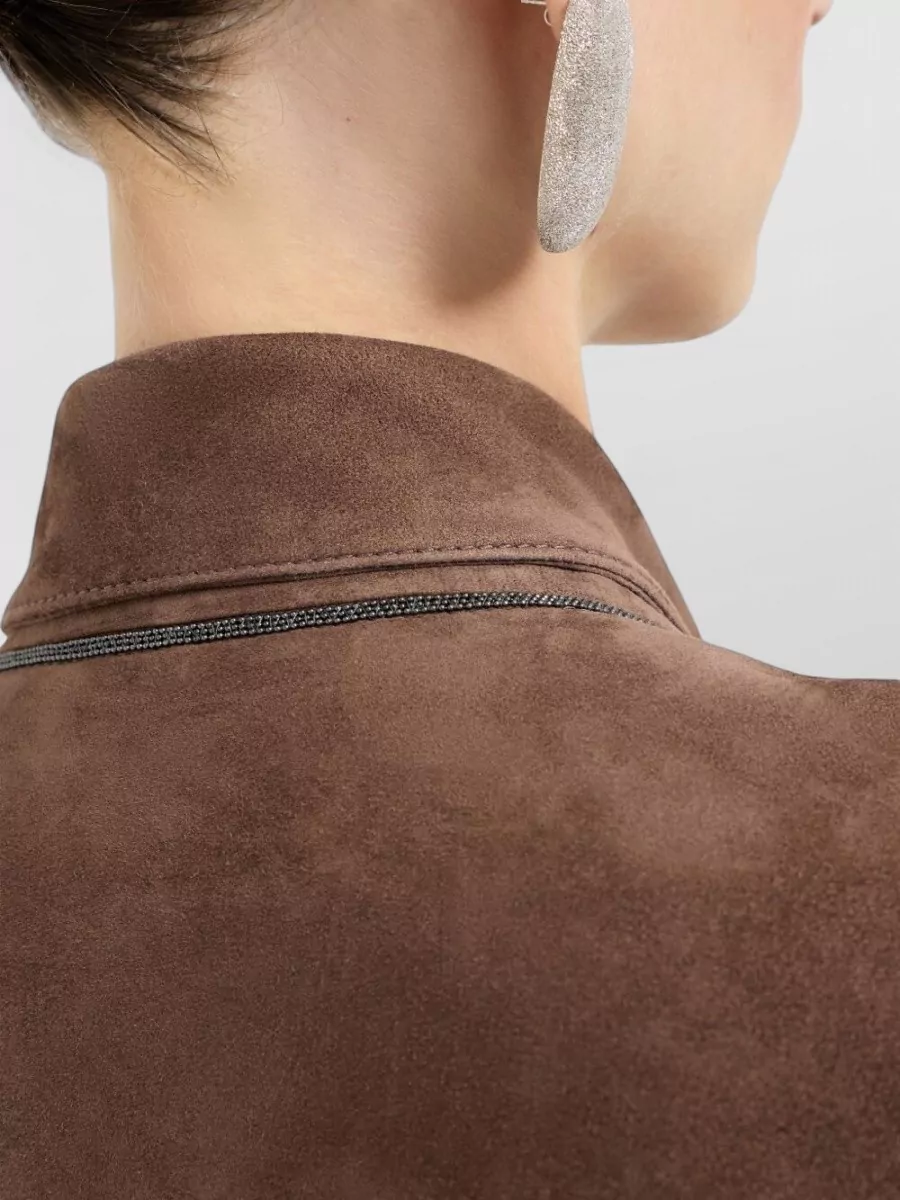 Brunello Cucinelli Leather Oversized Coat