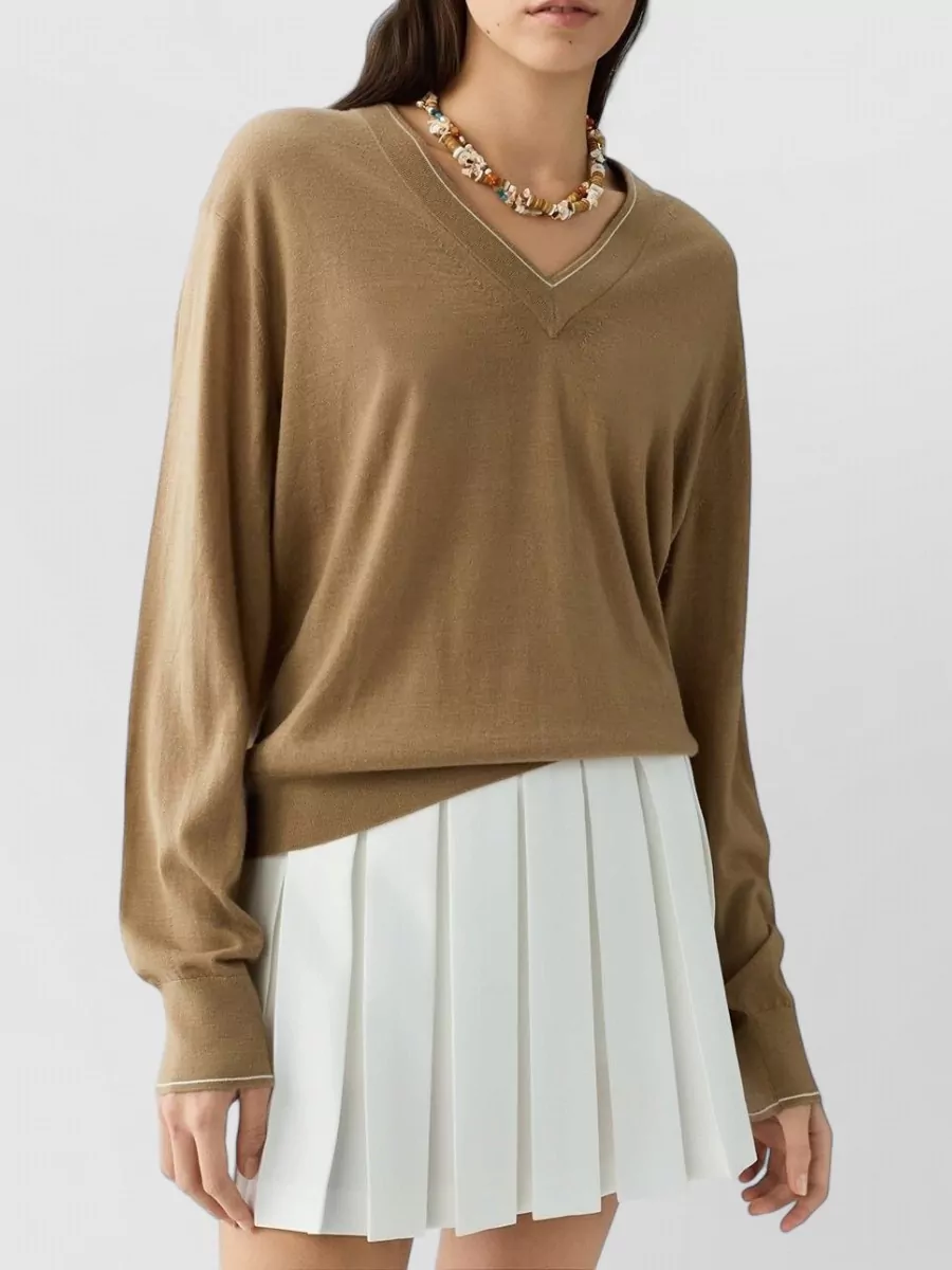 Guest In Residence Cashmere Fine-Knit V-Neck Sweatshirt