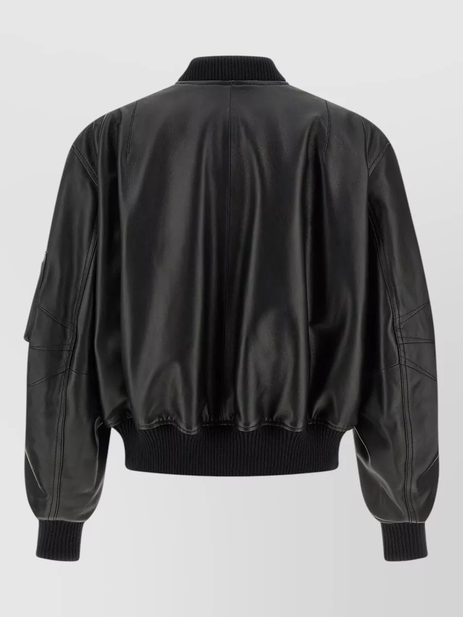 The Attico Lamb Leather Bomber Jacket
