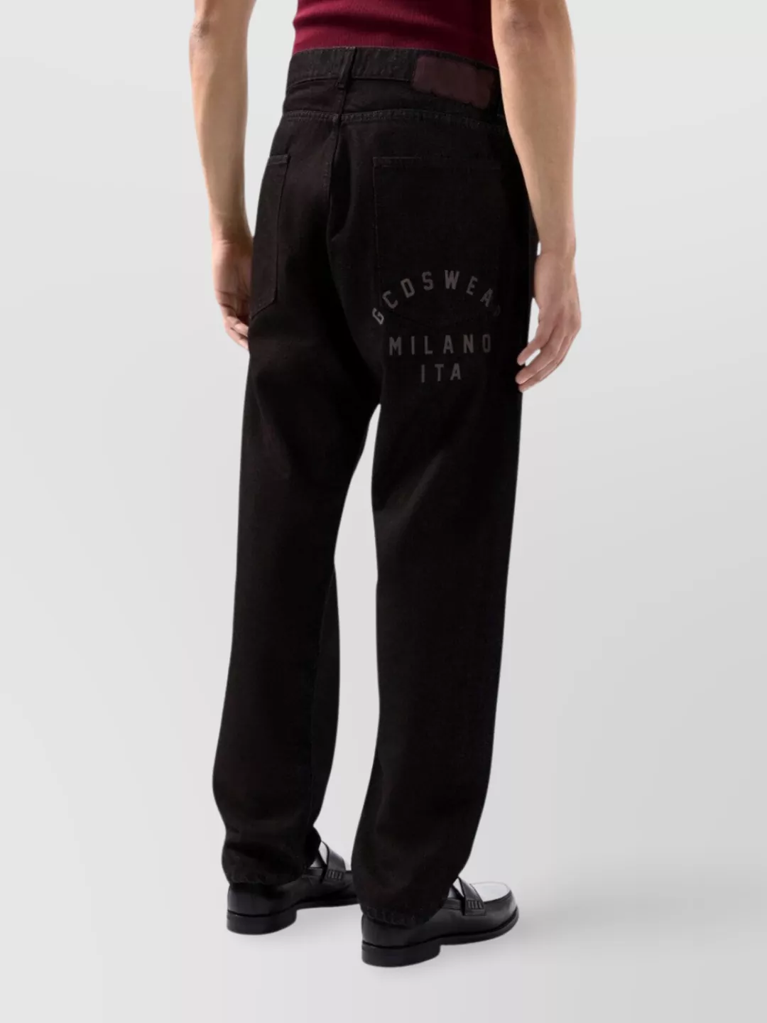 Gcds Denim Carrot Fit Trousers With Sprayed Effect