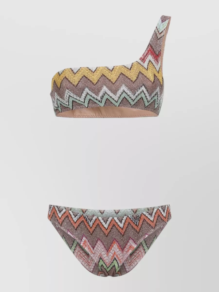 Missoni One-Shoulder Zigzag Bikini