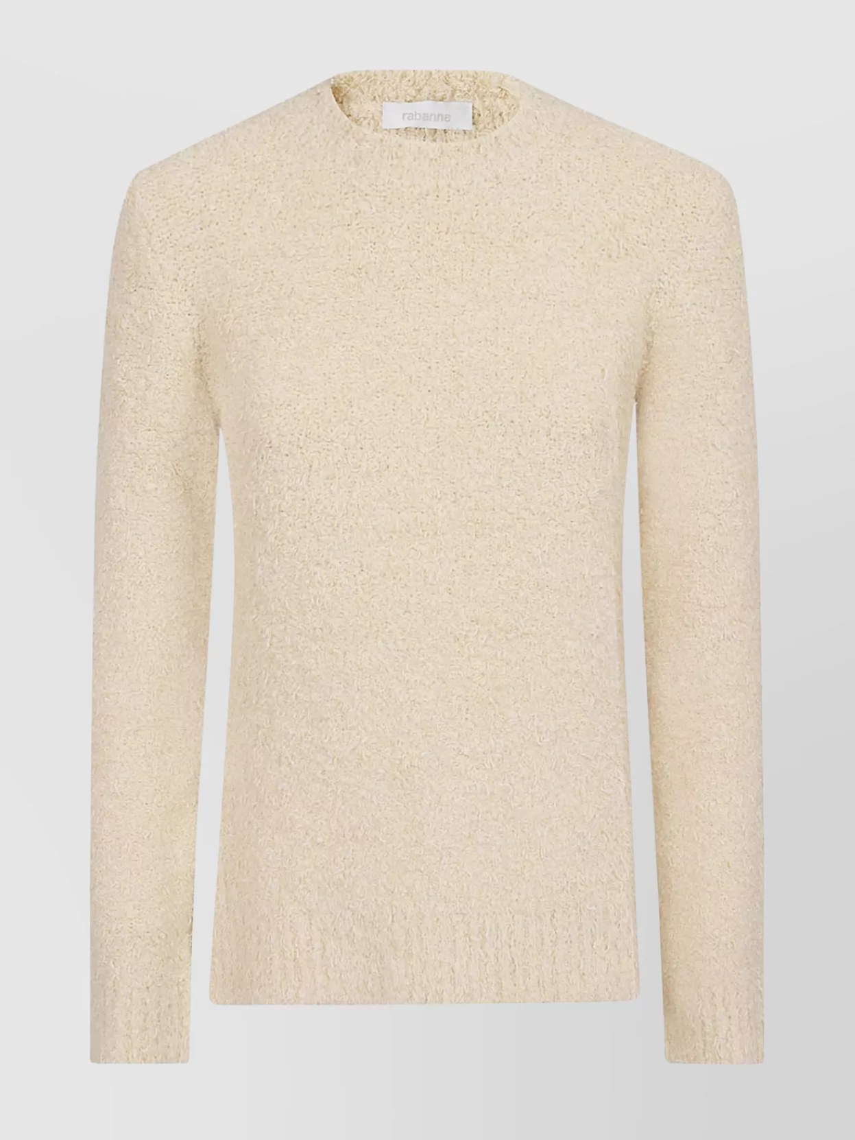 Shop Rabanne Knit Crew Neck Sweater Textured Ribbed