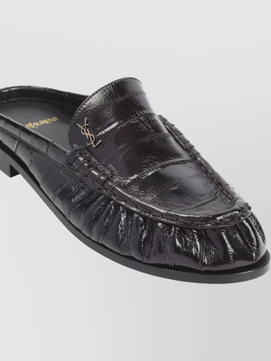 Saint Laurent Leather Backless Loafers