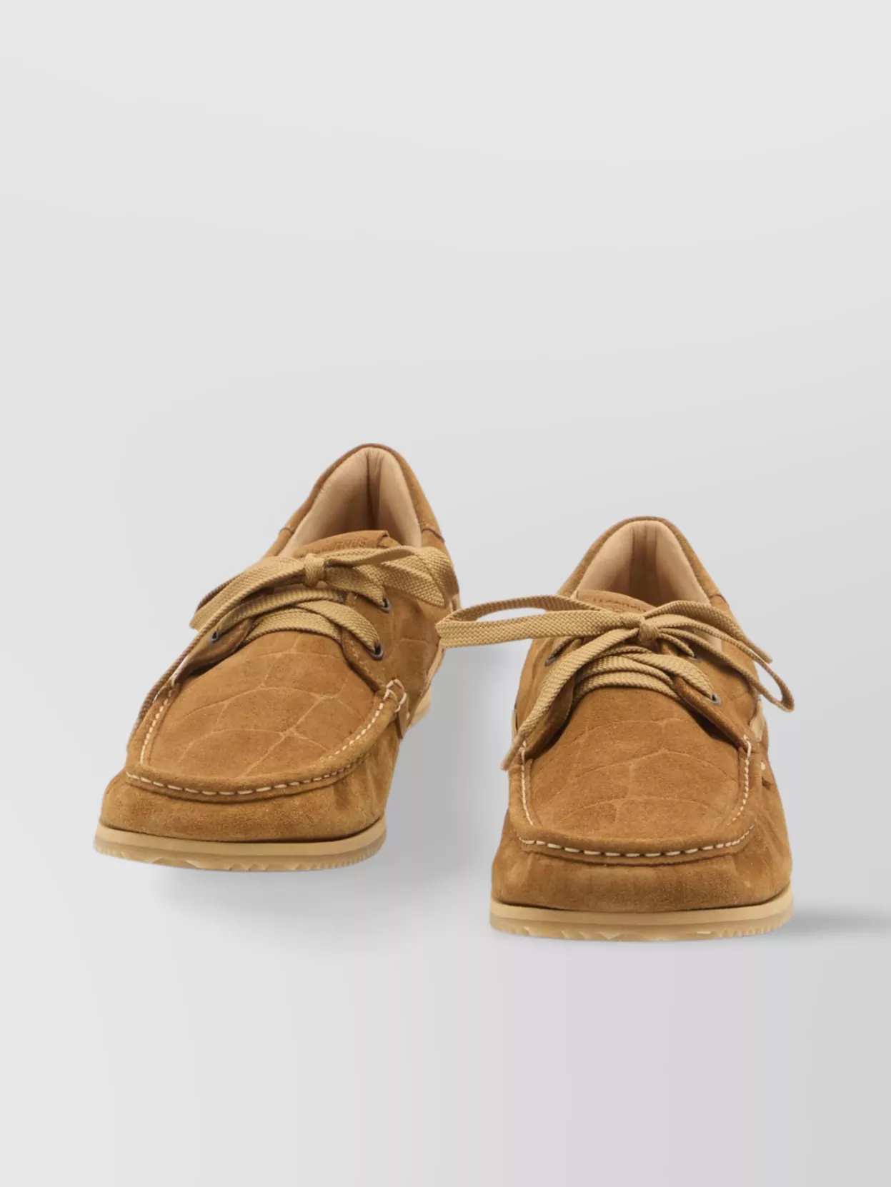 Jacquemus Boat Shoes Crocodile-Effect Suede