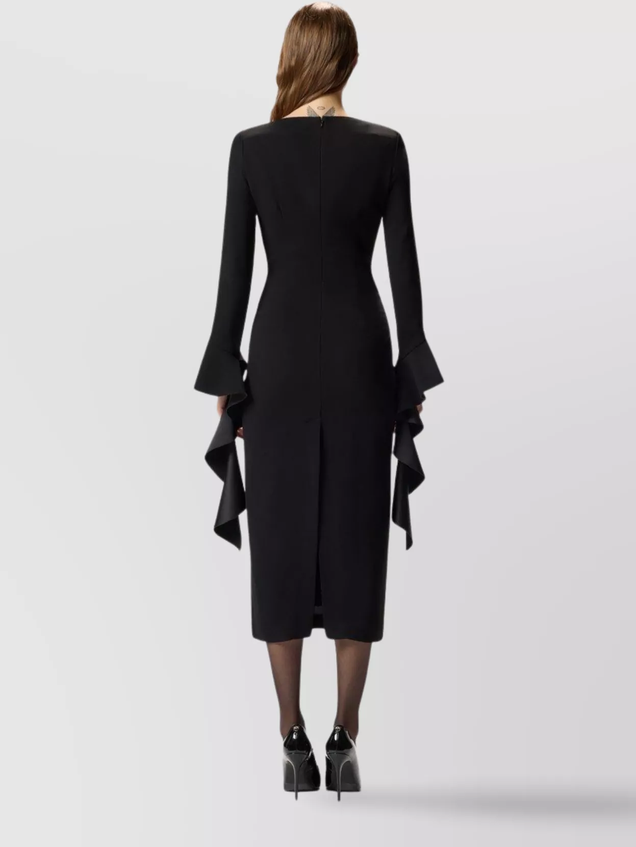 Pinko Long Sleeve Fitted Dress With Back Slit