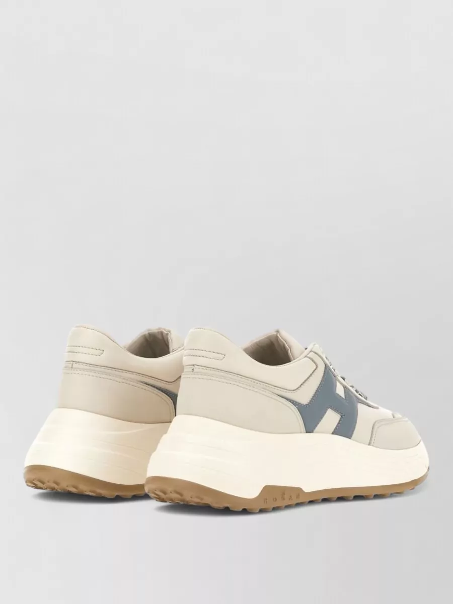 Hogan Silk Upper Sneakers Nylon Detailing Sole Contrast